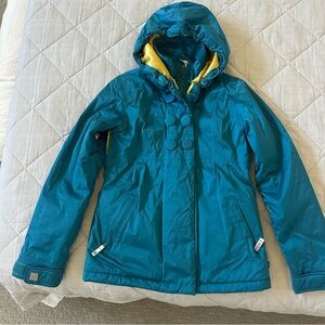 Roxy Teal Ski/ Snowboard Jacket with Yellow Interior- Sz XS